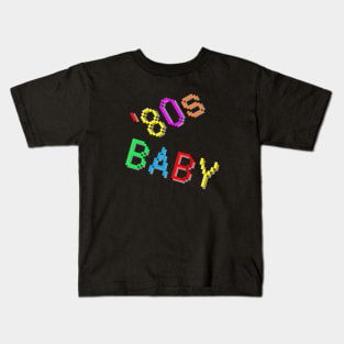 '80s Baby. Colorful Retro Design.  (Black Background) Kids T-Shirt